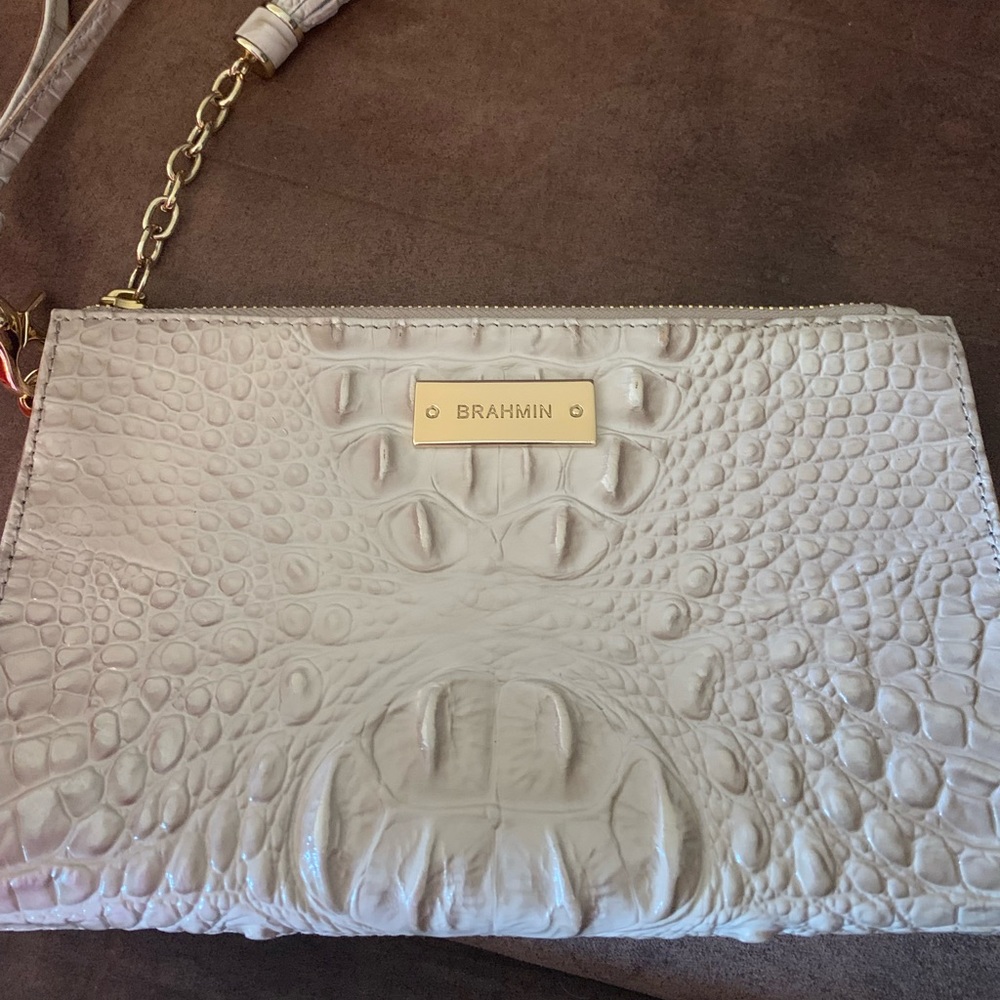 Large Brahmin leather wristlet. Like new. Used once. Excellent condition.